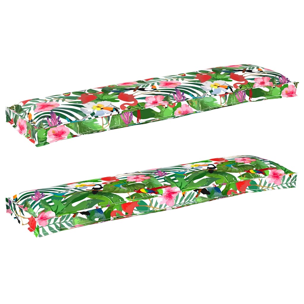 Pallet Cushion Set Floral 2 pcs Tropical jungle 150 x 40 x 8 cm